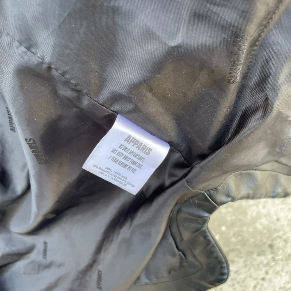 Apparis oversized black leather jacket size xs